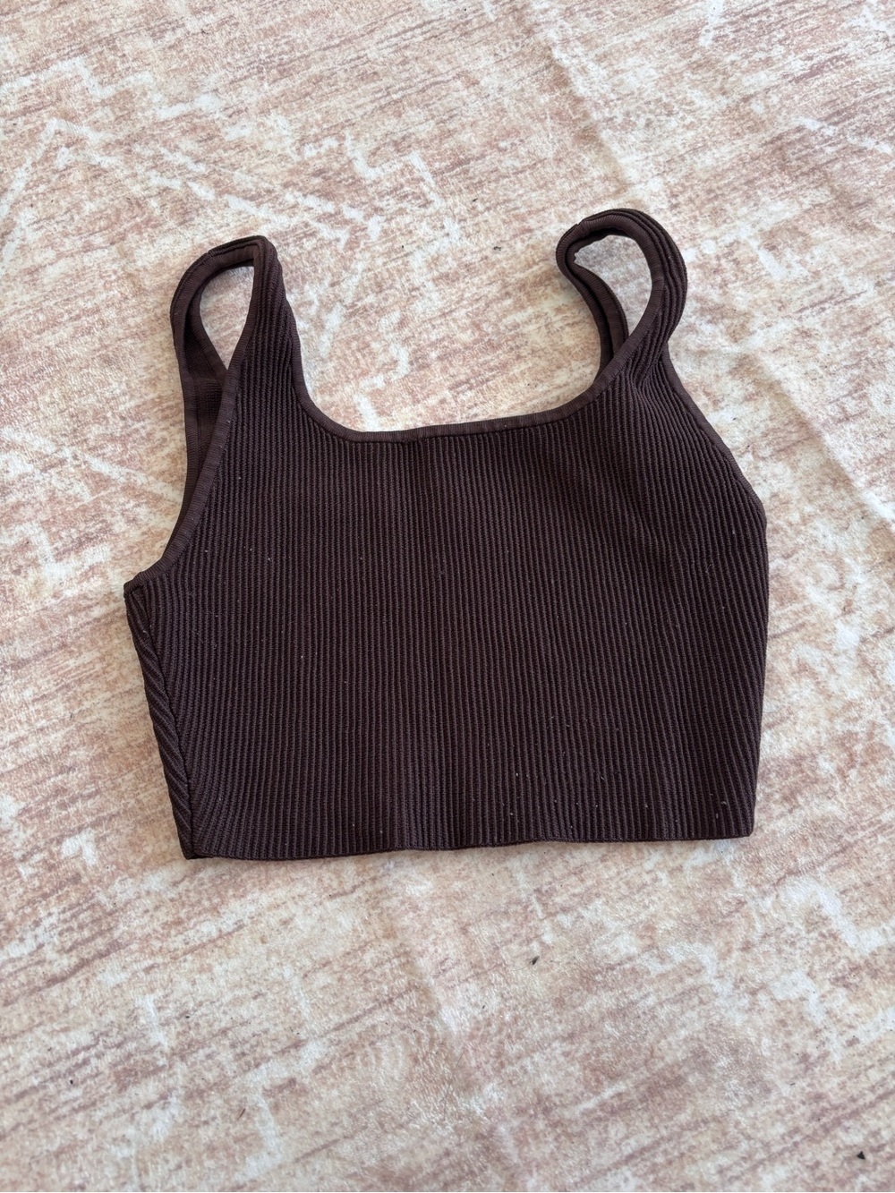 Babaton Women’s Ribbed Tank Crop Top - Brown M